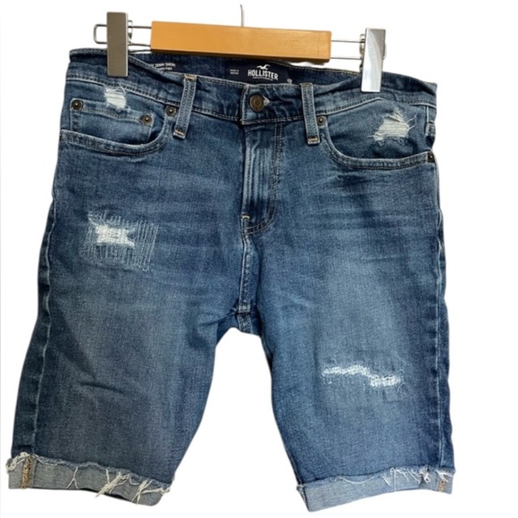 Hollister Blue Jean Shorts Distressed Cutoff Style Women’s Size 29 - Picture 1 of 4